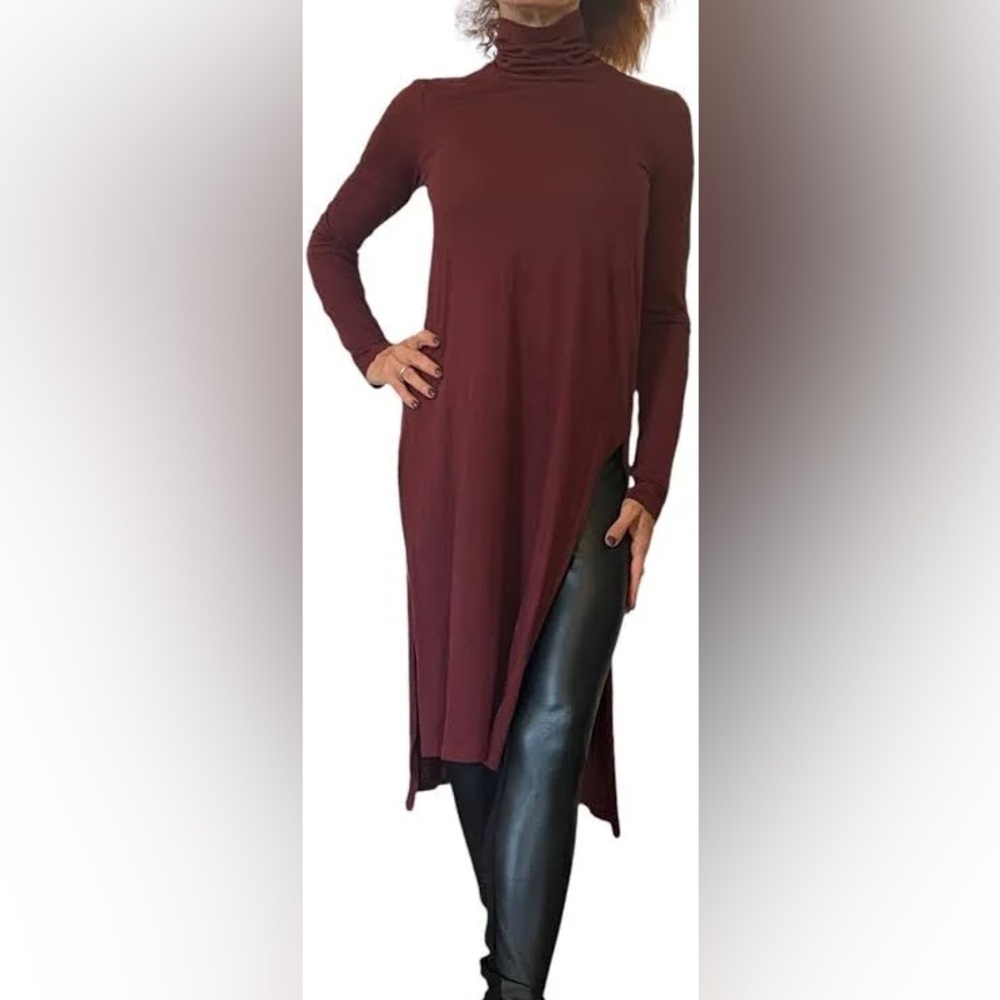 Zara Trafaluc Turtleneck Long Tunic Top